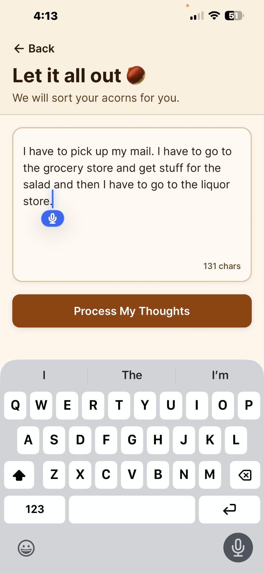 Let it all out with typed brain dump text